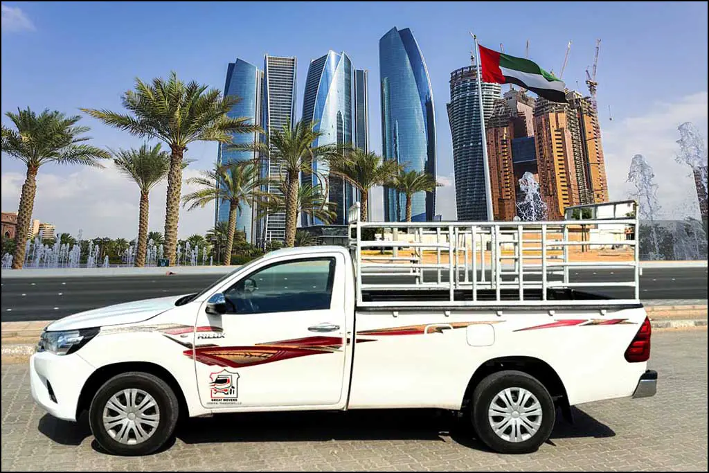 Affordable 1 Ton Pickup Truck Transport in Abu Dhabi 1 Real 1 Ton Pickup Truck in Abu Dhabi ready for small cargo delivery