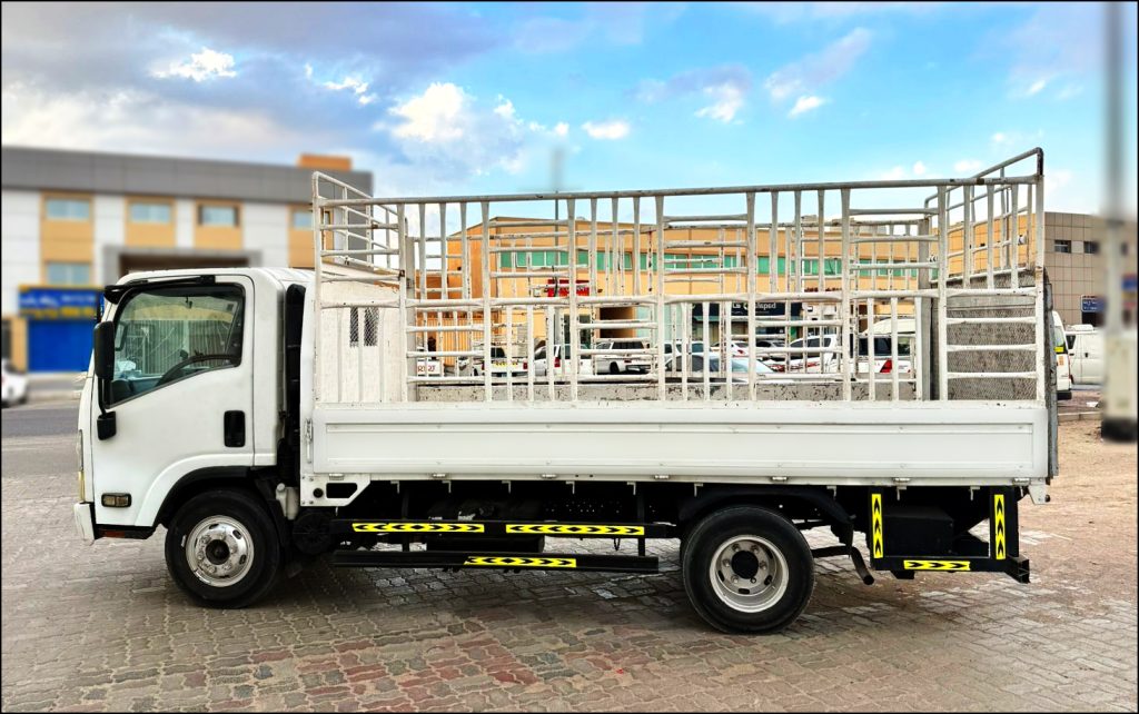 3 Ton pickup truck available for rent in Abu Dhabi, used for goods transportation and delivery services