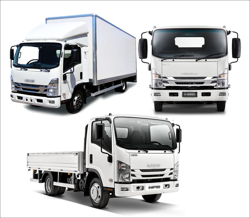 Fleet of 3 Ton Pickup Trucks including Open, Closed, and Tail Lift models for rental in Abu Dhabi – Great Movers GT LLC-SPC