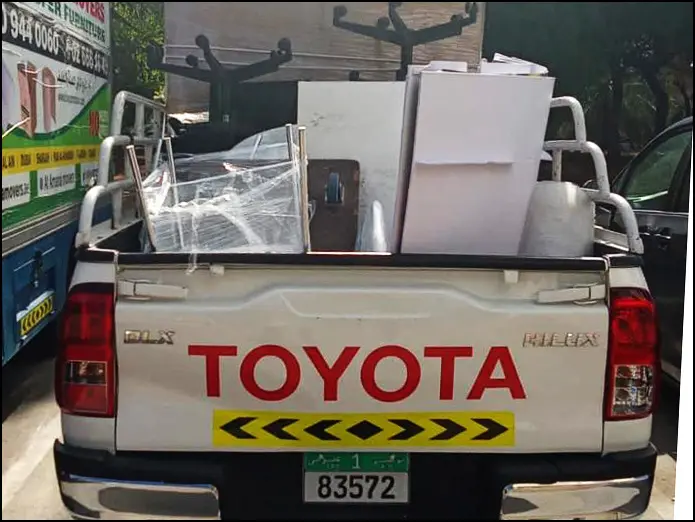 Affordable 1 Ton Pickup Truck Transport in Abu Dhabi 6 Small Pickup Truck Rental for Office Equipment Moving in Abu Dhabi