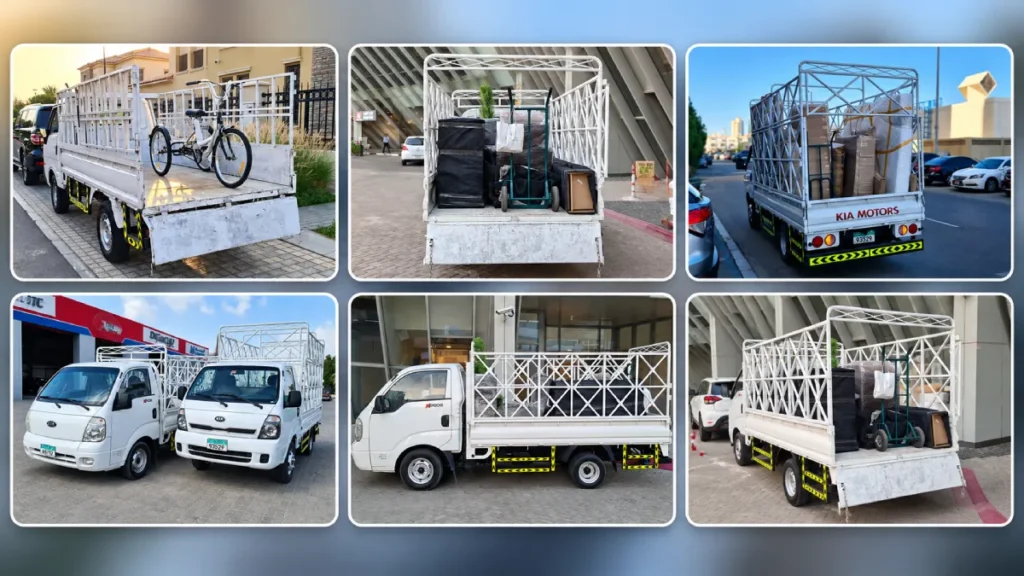 1.5 Ton Pickup Truck collecting furniture from a store in Abu Dhabi