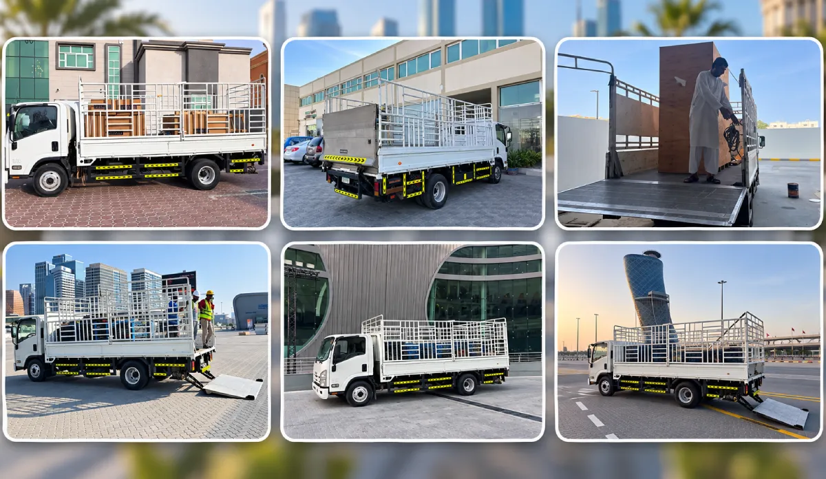 3 Ton Tail Lift Truck with hydraulic platform in Abu Dhabi